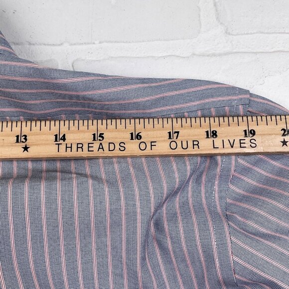 Brooks Brothers‎ Shirt Mens 16.5 32 Black Red Regent Pinstripe OCBD Preppy - Picture 7 of 11